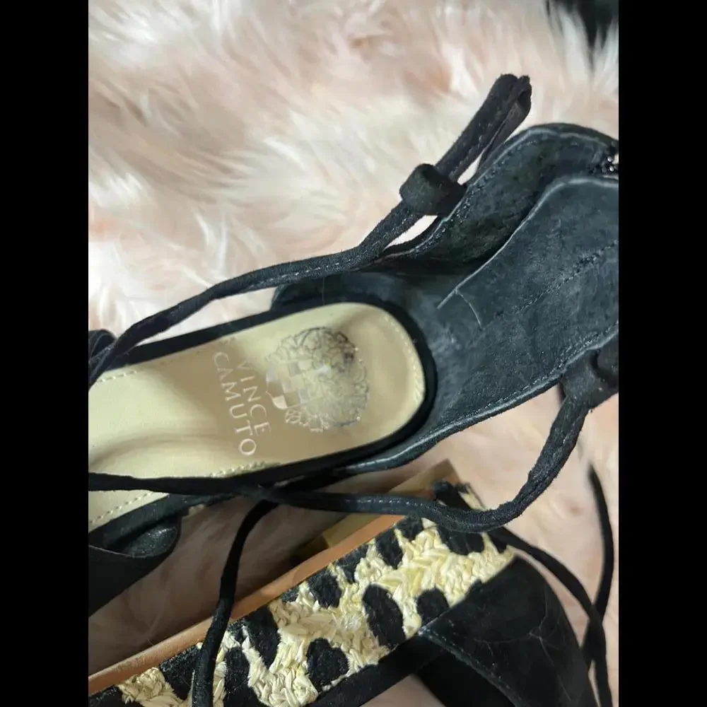 SALE! Vince Camuto Size 8.5/39 Kellia Espadrille Platform Sandals Animal Print - Picture 7 of 8